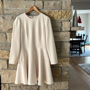 GAL MEETS GLAM Celeste Fit and Flare Long Sleeve Cream Dress Size 12 NWT